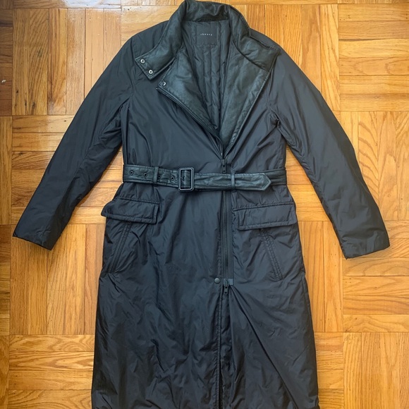 Theory Jackets & Blazers - Theory Black Longline Belted Puffer Coat Small